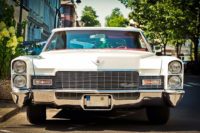 cream white vintage Cadillac